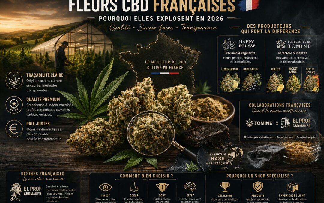 🇫🇷 Fleurs CBD françaises : pourquoi elles explosent (et lesquelles choisir en 2026)