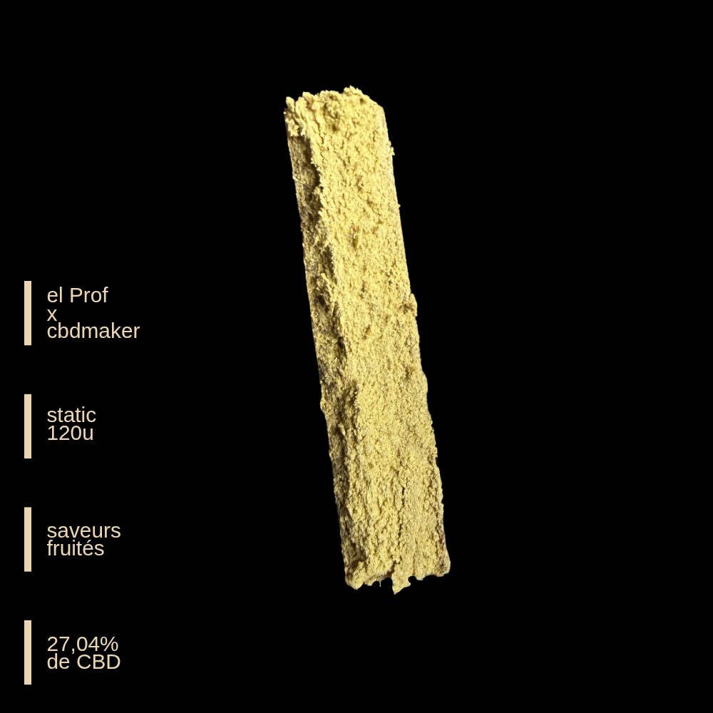 Static 120u Apple Pie – Résine CBD Premium par El Professeur x CBDMaker